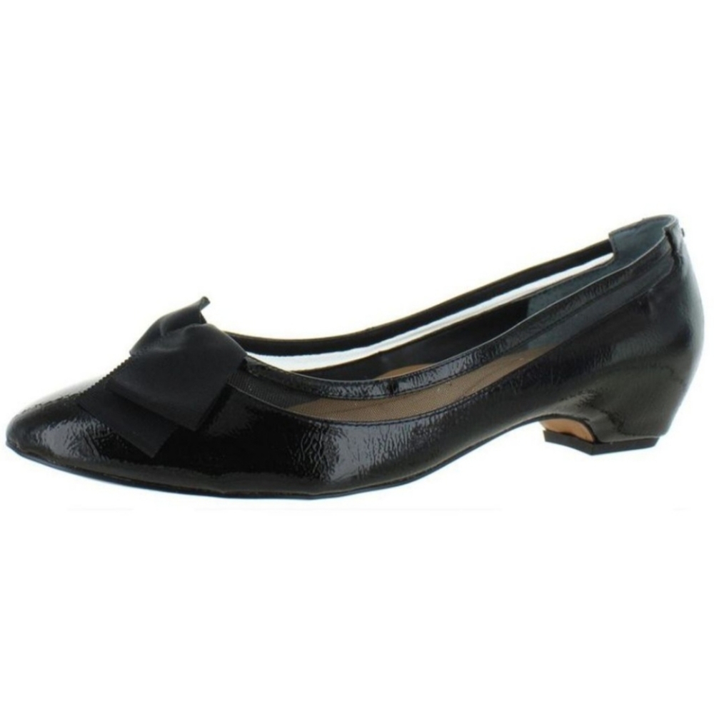 J.Renee Womens Taroona Black Patent Bow Slip On Pumps Shoes NWT